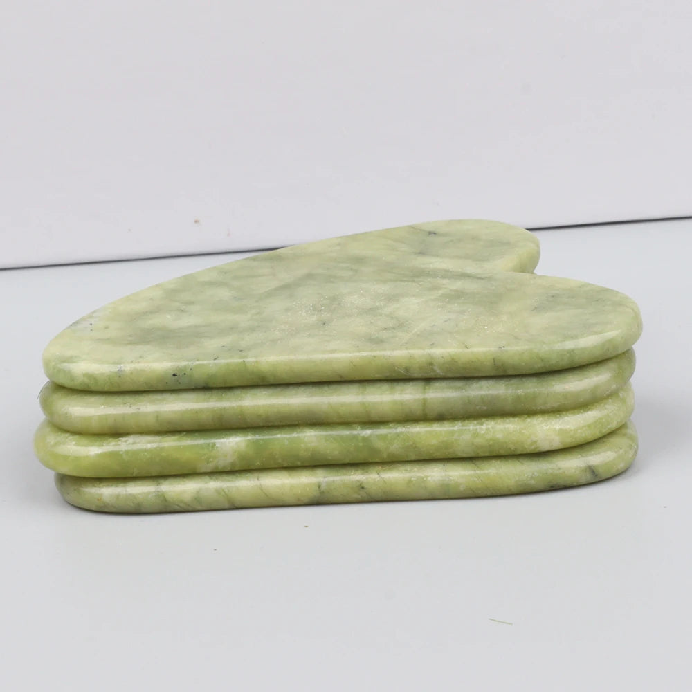 Natural Jade Gua Sha Tool Xiuyan Jade Heart-shape Massager Neck Massage Guasha Love Beauty Product Skin Care health Tool