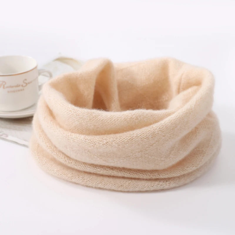 100% Merio Wool Neck Warmer Women Winter Warm Fashion Hollow Out Cover Tube Scarf Ear Face Mask False Collar Autumn Headband