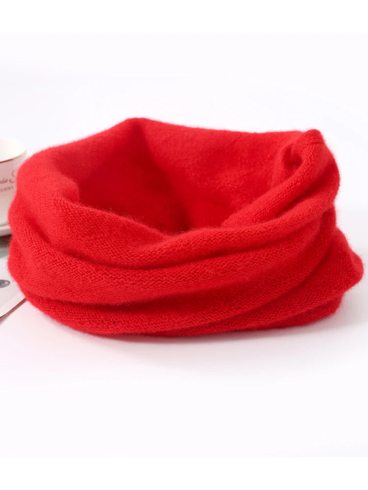 100% Merio Wool Neck Warmer Women Winter Warm Fashion Hollow Out Cover Tube Scarf Ear Face Mask False Collar Autumn Headband