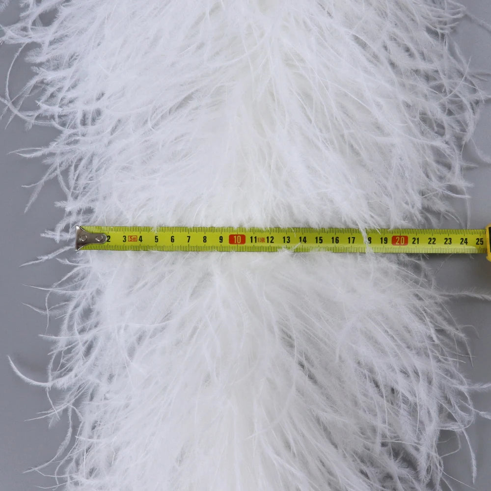 2M Royal blue Natural Ostrich Long Feathers Boa Decoration for Party Wedding Dress Shawl Clothes Sewing Accessories Crafts Plume
