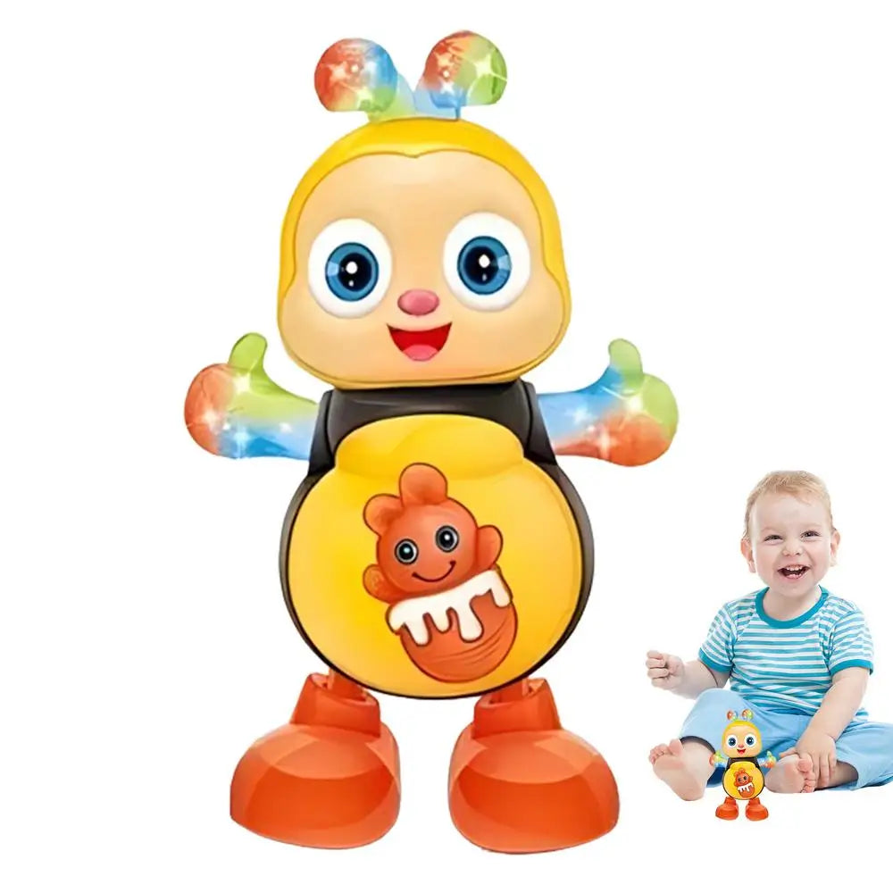Dancing Bee Electric Toys with Musical and Lights  Electronic Cartoon Bee Preschool Learning Toys Dancing animal Bee Singing toy