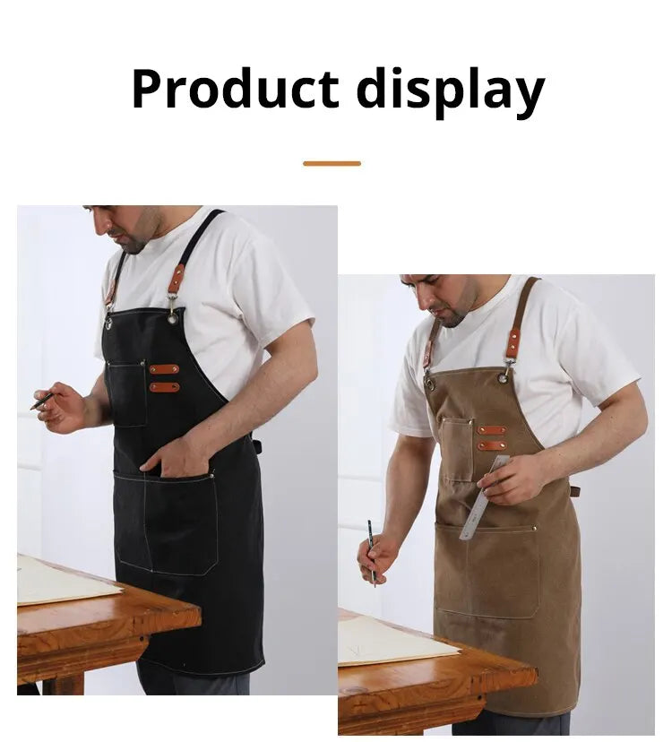 Sleeveless Canvas Apron Home Kitchen Gardening Cowboy Work Dress Women's Kitchen Restaurant Work Apron