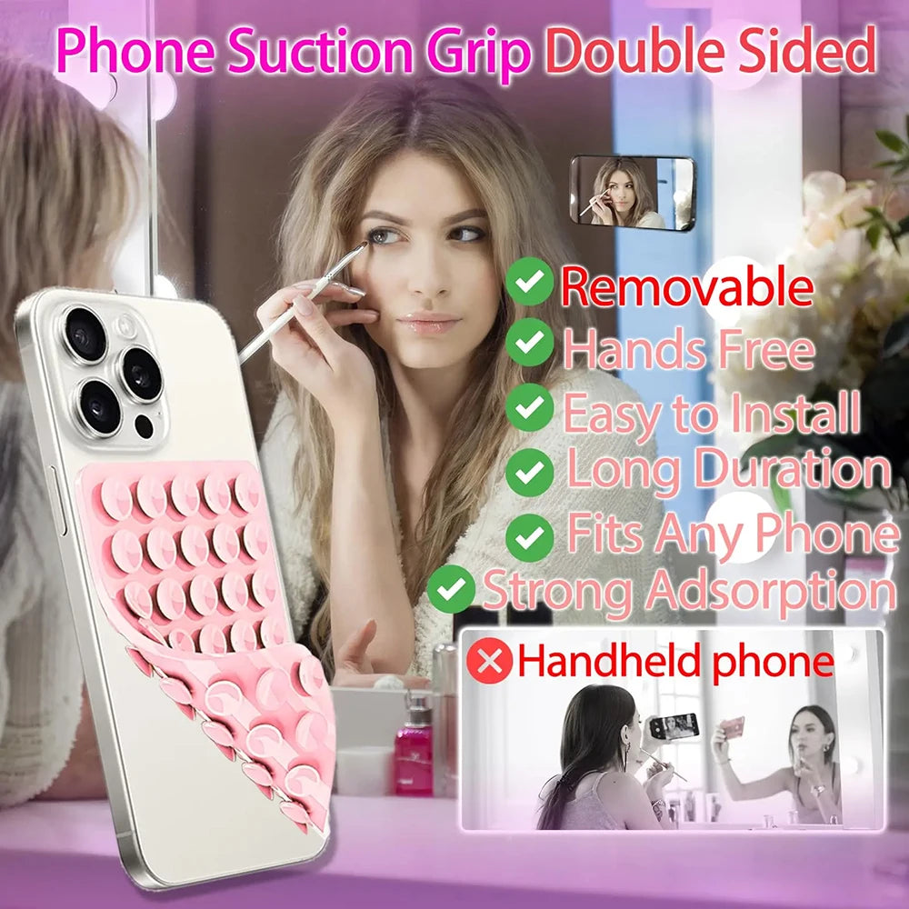 Silicone Mobile Phone Fixing Suction Cup Double Sided Fixed Pad Car Mounted Bracket Phone Case Universal Anti Slip Suction Cup