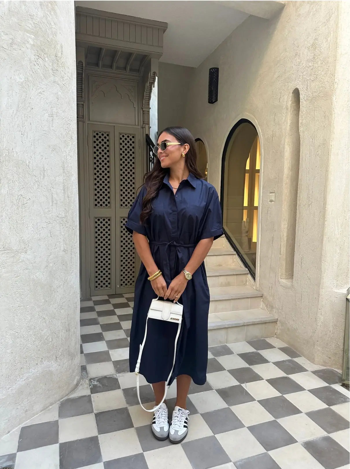Fashion Commuter Long Skirt Office Elegant Lapel Shirt Dress Women Casual Elegant Single-breasted Short-sleeved Party Dress