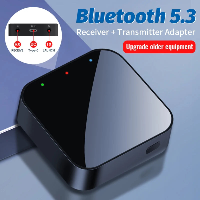 Bluetooth 5.3 Car Transmitter and Receiver Wireless 3.5mm Aux Audio Adapter Bluetooth Car Music Receiver for Headphones Speaker