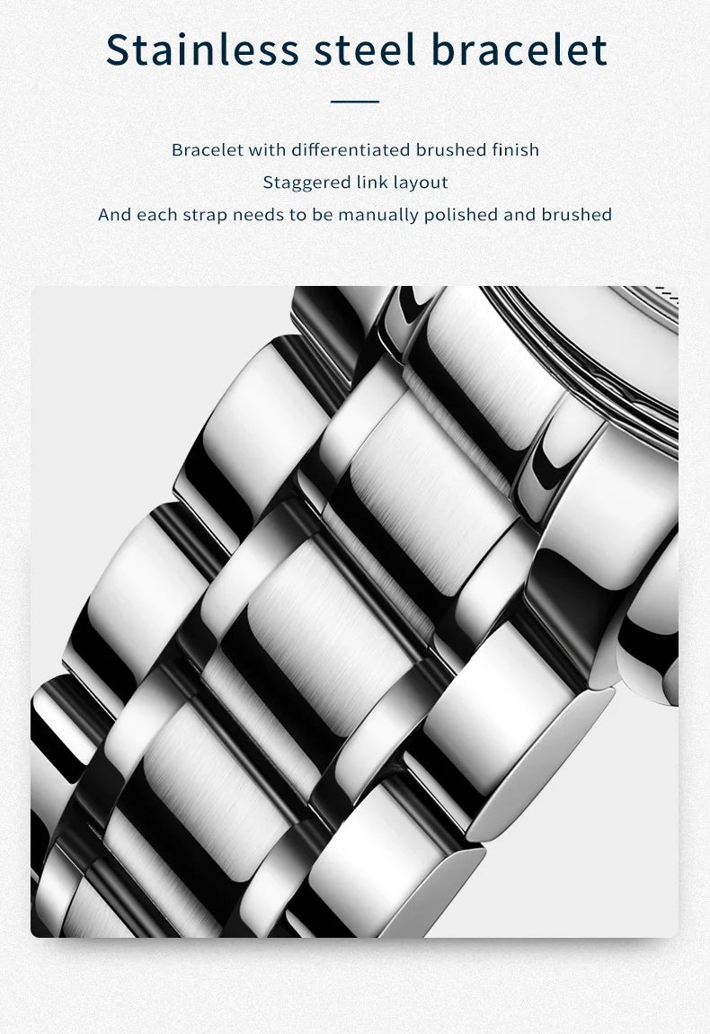 OLEVS Top Brand Luxury Automatic Mechanical Men Watches Moon Phase Steel Dress Fashion Business Waterproof Watch Reloj Hombre