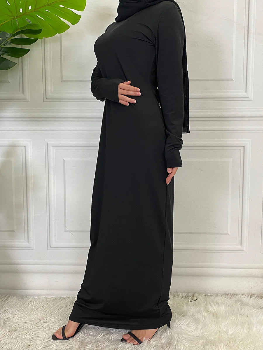 Muslim Middle East new fashion base solid color dress Dubai Turkey Arab elegant popular women's dress