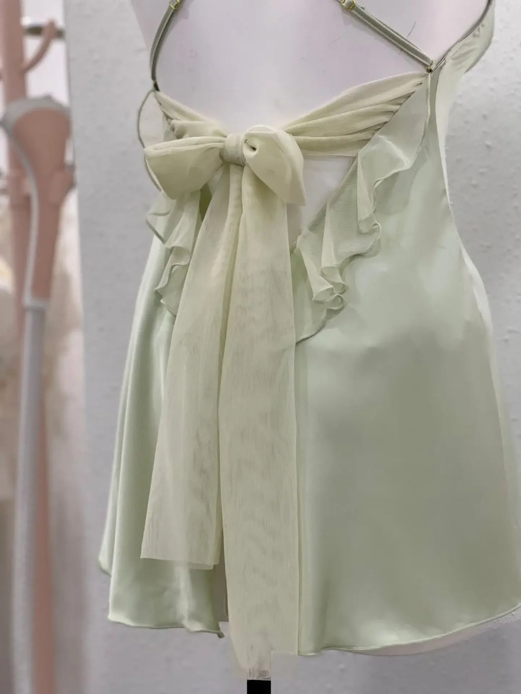 Evening Sexy Pajamas Women Sleepwear Ruffles Butterfly Mesh Nightdress with Chest Pad Underwear Sexy Lingerie Sleeping Dress