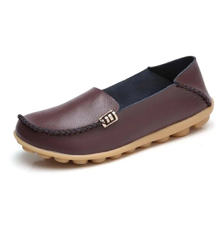 Women Flats Genuine Leather Casual Shoes Woman Moccasins Women's Loafers Nurse Shoe Slip On Shoes Women Plus Size Ballerinas