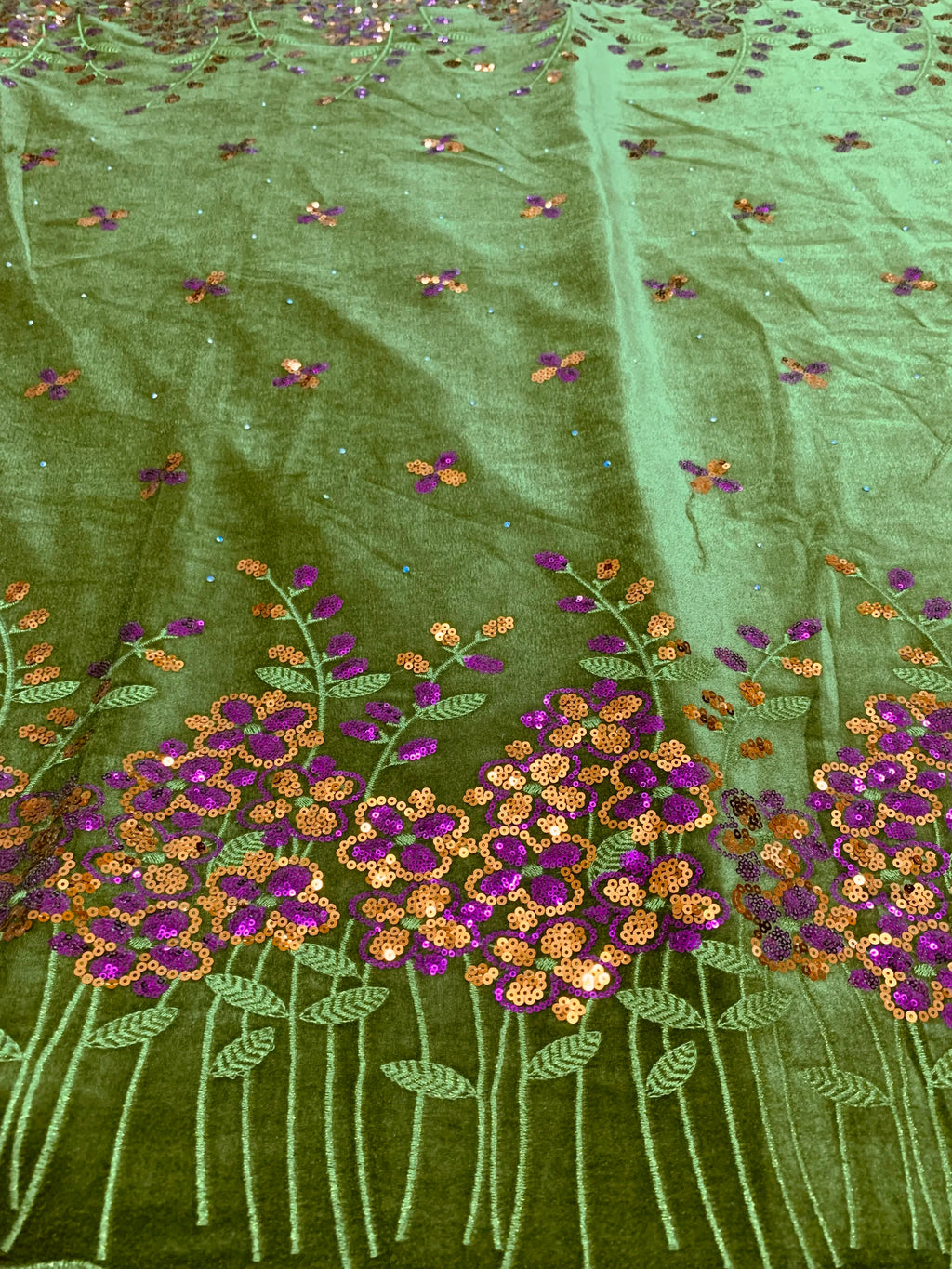 2023 New African Velvet Lace Fabric 5 Yards High Quality Wedding Dress Luxury Sequins Embroidery Nigerian Lace Fabric