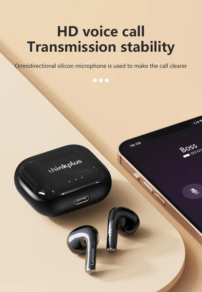 Choice Lenovo LP40 Plus Bluetooth Earphones Wireless Headset Stereo Gaming Sports Earbuds Noise Reduction Headphones With Mic
