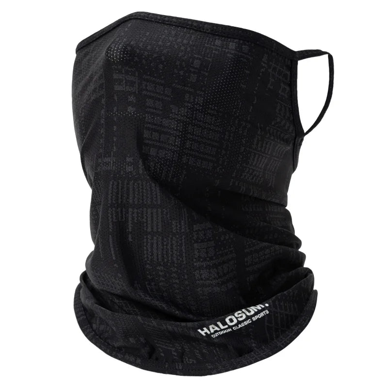 Thin Breathable Quick-dry Outdoor Face Mask Sun Protection Summer Ice Silk Scarf Letter Pullover Neck Warmer