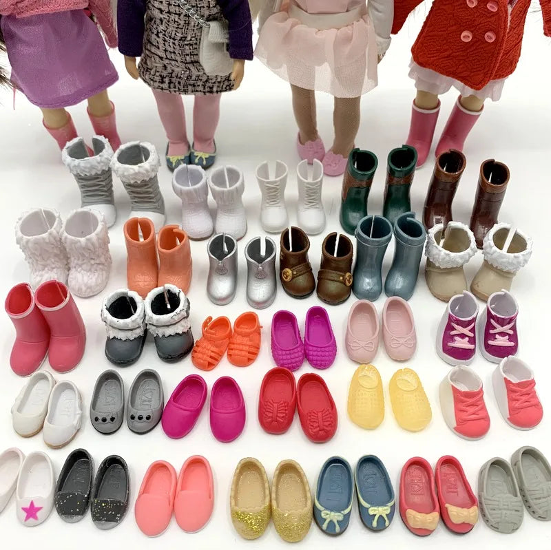 all kinds of shoes for Mini OG Doll American Doll 15CM doll Accessories Plastic Shoes Bag Glasses Boots Sandals Replaceable