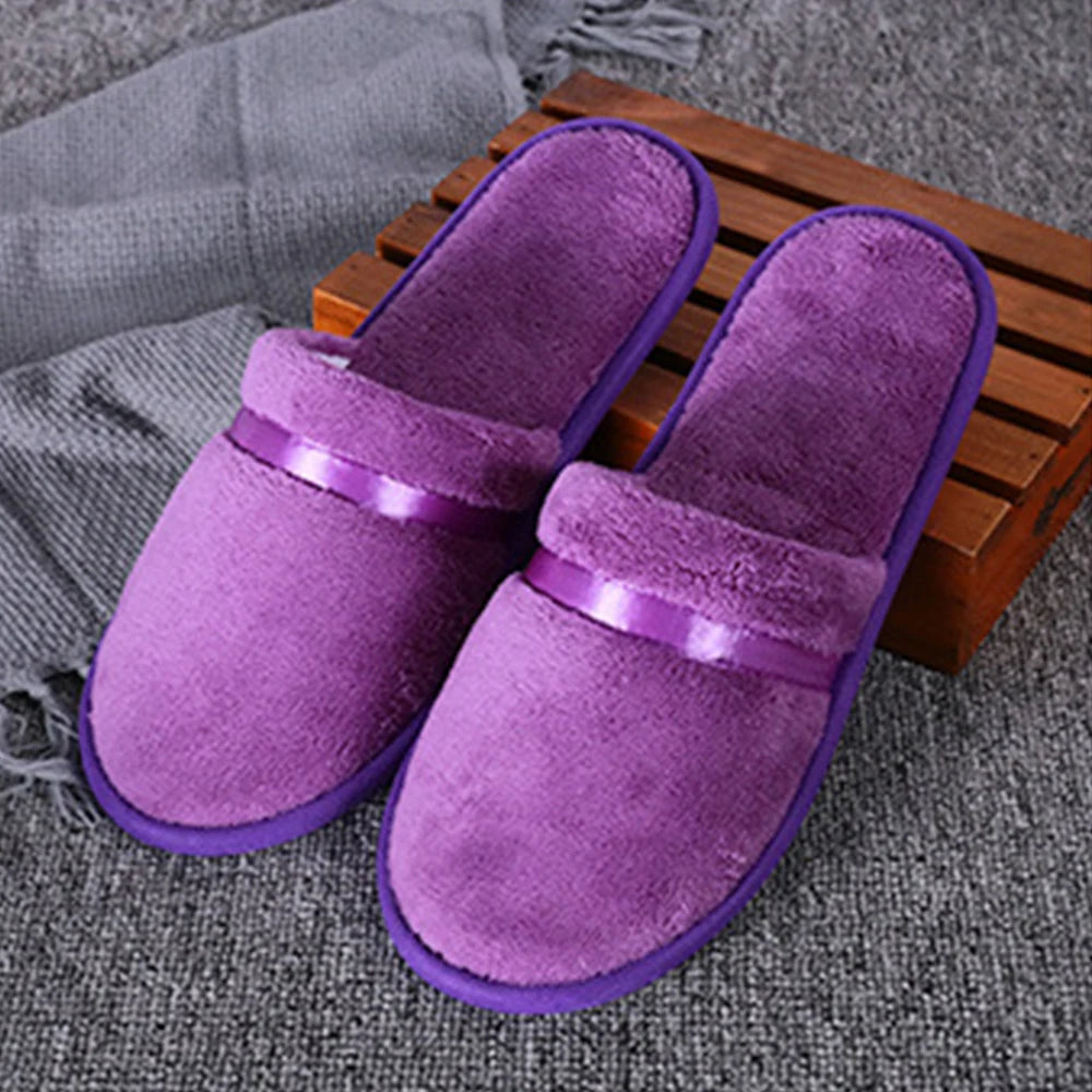 Women Plush Home slippers Spring Warm Fuzzy Slipper Indoor Closed Toe Shoes Household Non Slip Slippers Bedroom Slience slides