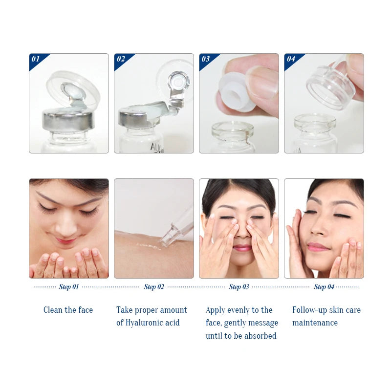 BIOAQUA 5ml Facial Hyaluronic Acid Vitamins C Essence Moisturizing Hydration Skin Rejuvenation Spa Skincare Beauty