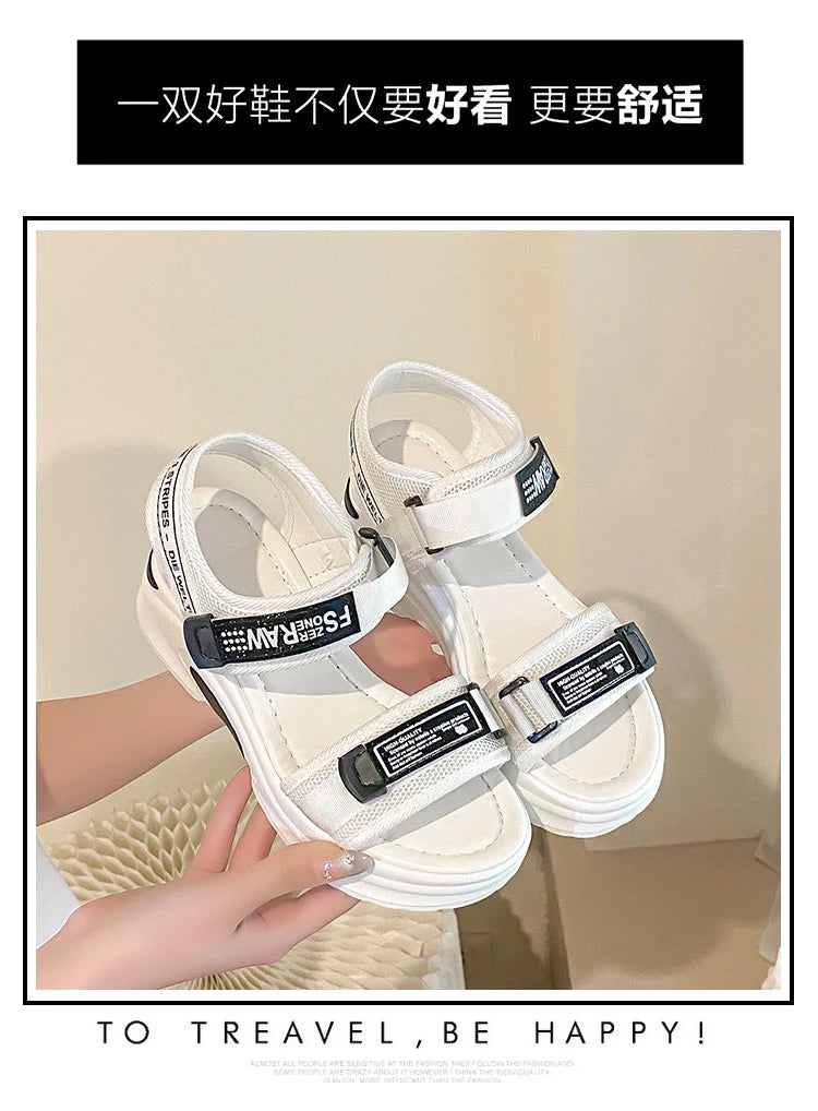 Sports Sandals for Women 2024 New Summer Fish Mouth Wedge Muffin Platform Daddy High Heels To Increase Women's Shoes