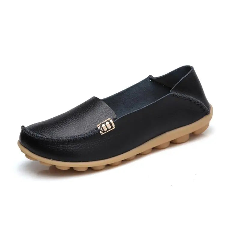 Women Flats Genuine Leather Casual Shoes Woman Moccasins Women's Loafers Nurse Shoe Slip On Shoes Women Plus Size Ballerinas