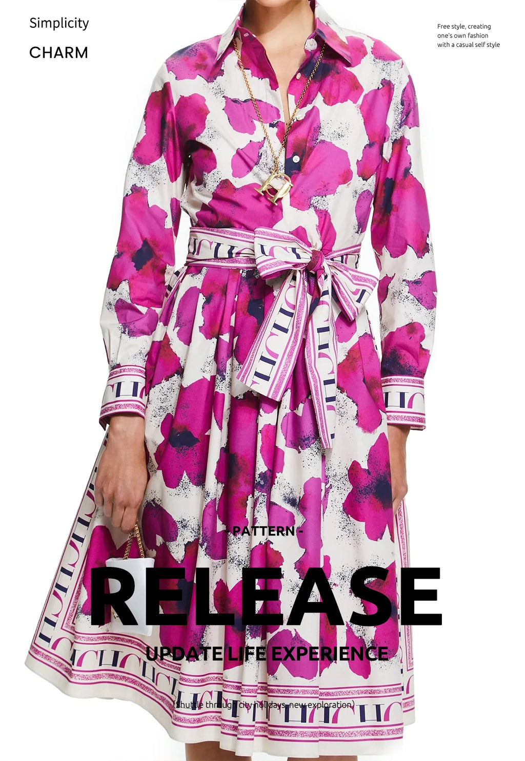 CHCH Women Vintage Print Maxi Dress Elegant Long Sleeves High Split Slim Dresses 2024 New Lady Vocation Vestidos