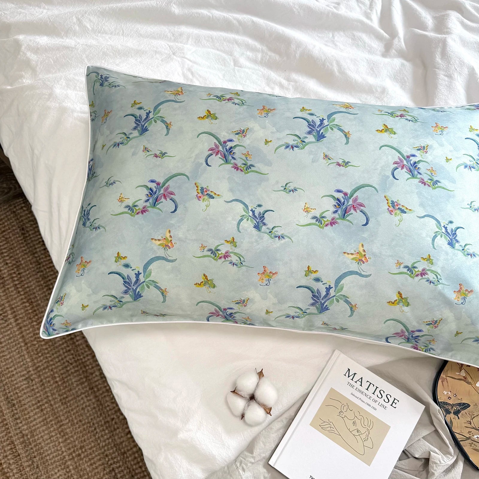 25 Momme Pure Natural Silk Pillow Case Envelope Design Printed Pillow Case Skincare Smooth Single sided Mulberry Silk Pillowcase