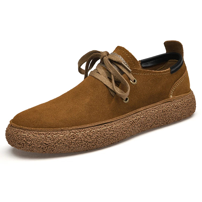 2025 Men's Fashion Leather Shoes High Gloss Suede Autumn Winter Business Casual Shoes Soft Lining Comfortable Shoes Size 38-45
