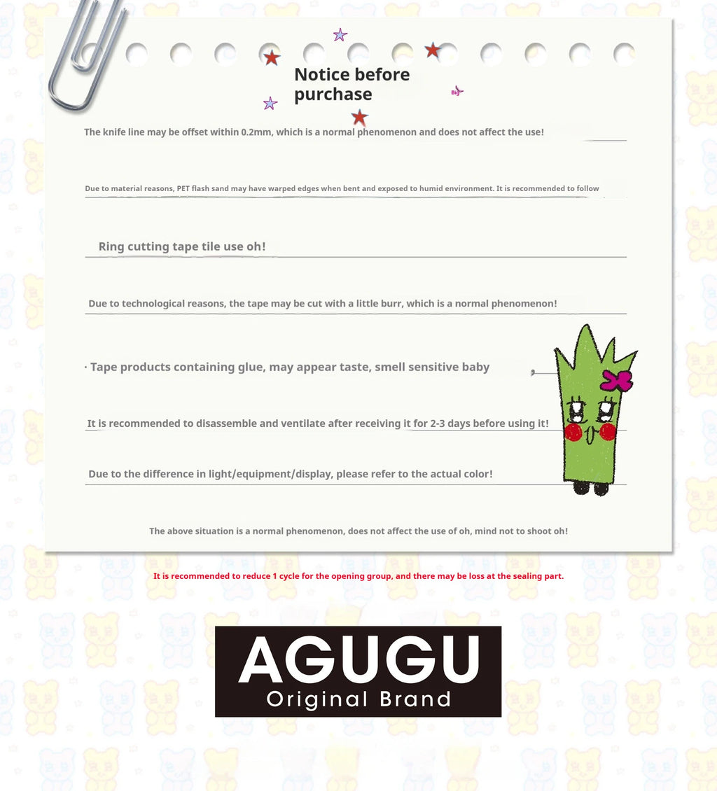 Kawaii Film-Cutting Pet Sticker Tape Agugu Korean Cute Washi Tape Decor Hand Account Decorative Material 3style Die-Cutting Tape