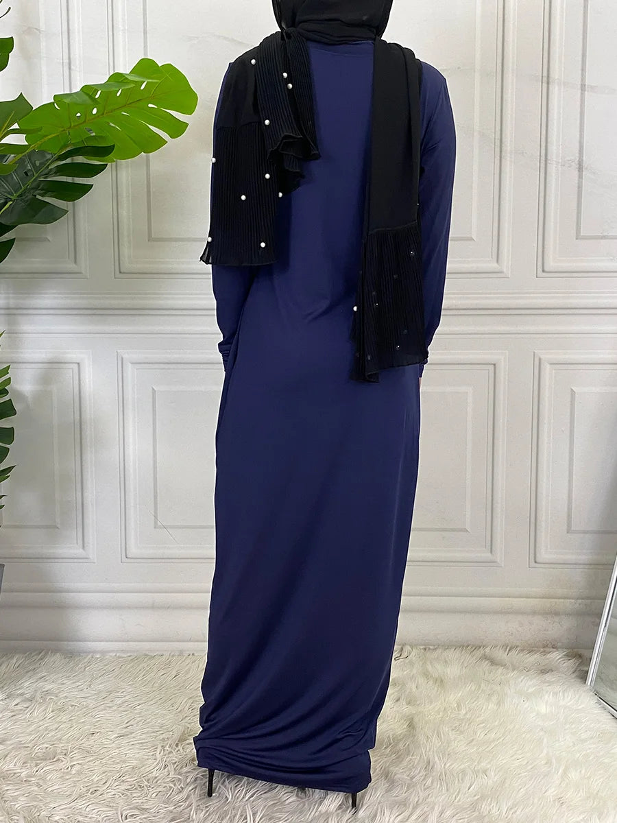 Muslim Middle East new fashion base solid color dress Dubai Turkey Arab elegant popular women's dress