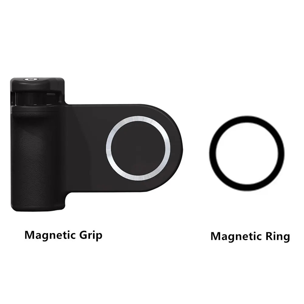 Magnetic CapGrip Magsafe Phone Grip Camera Phone Holder Handheld Selfie Booster w Bluetooth Remote 1/4 Screw for iPhone Android