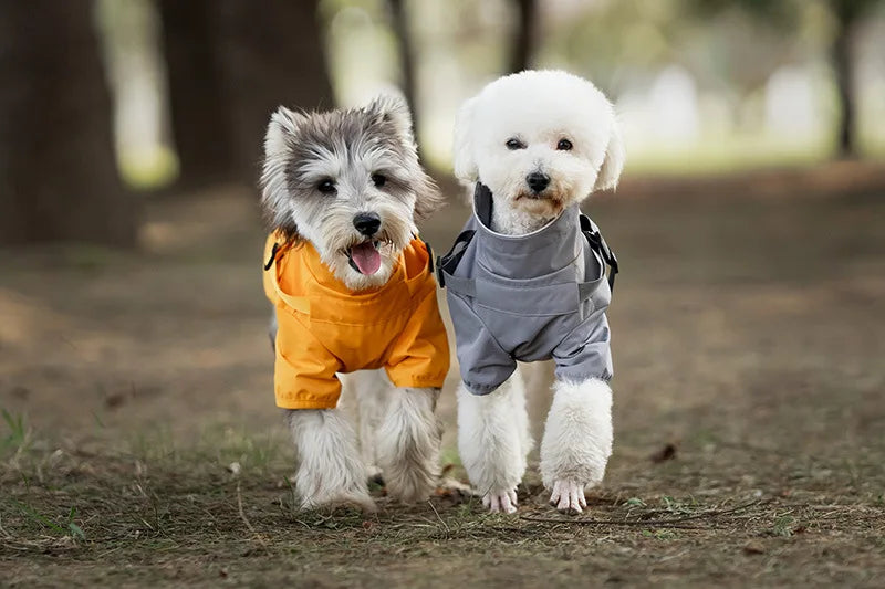 Waterproof Dog Rain Jacket with Harness Safety Reflective Dog Raincoat for Small Dogs Pet Outdoor Jackets for Jungle Camping