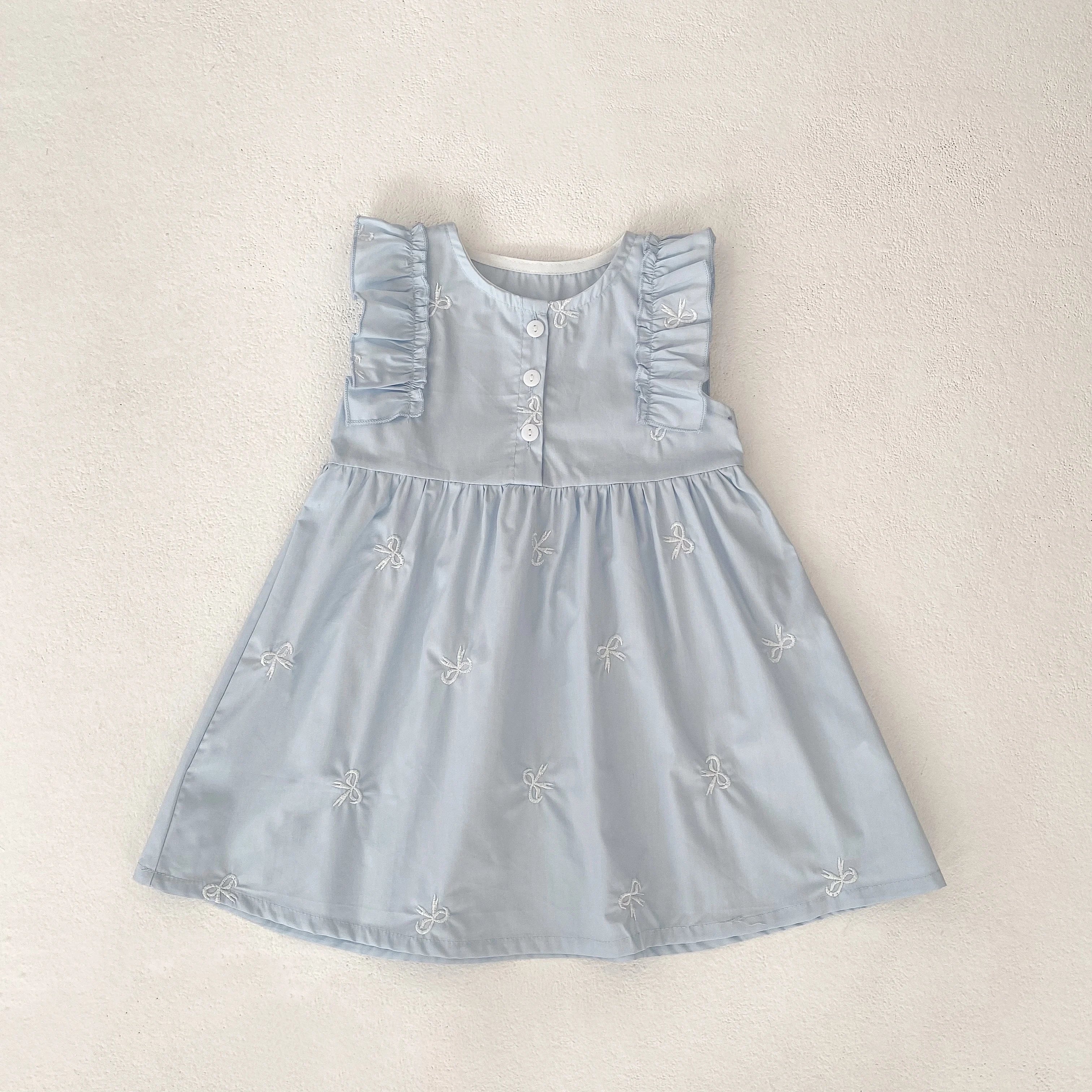 1-6Yrs Summer Girls Dress Baby Clothes Fashion Smocking Stitch Girls Dress Puff Sleeve Floral Cotton Baby Girls Princess Dresses