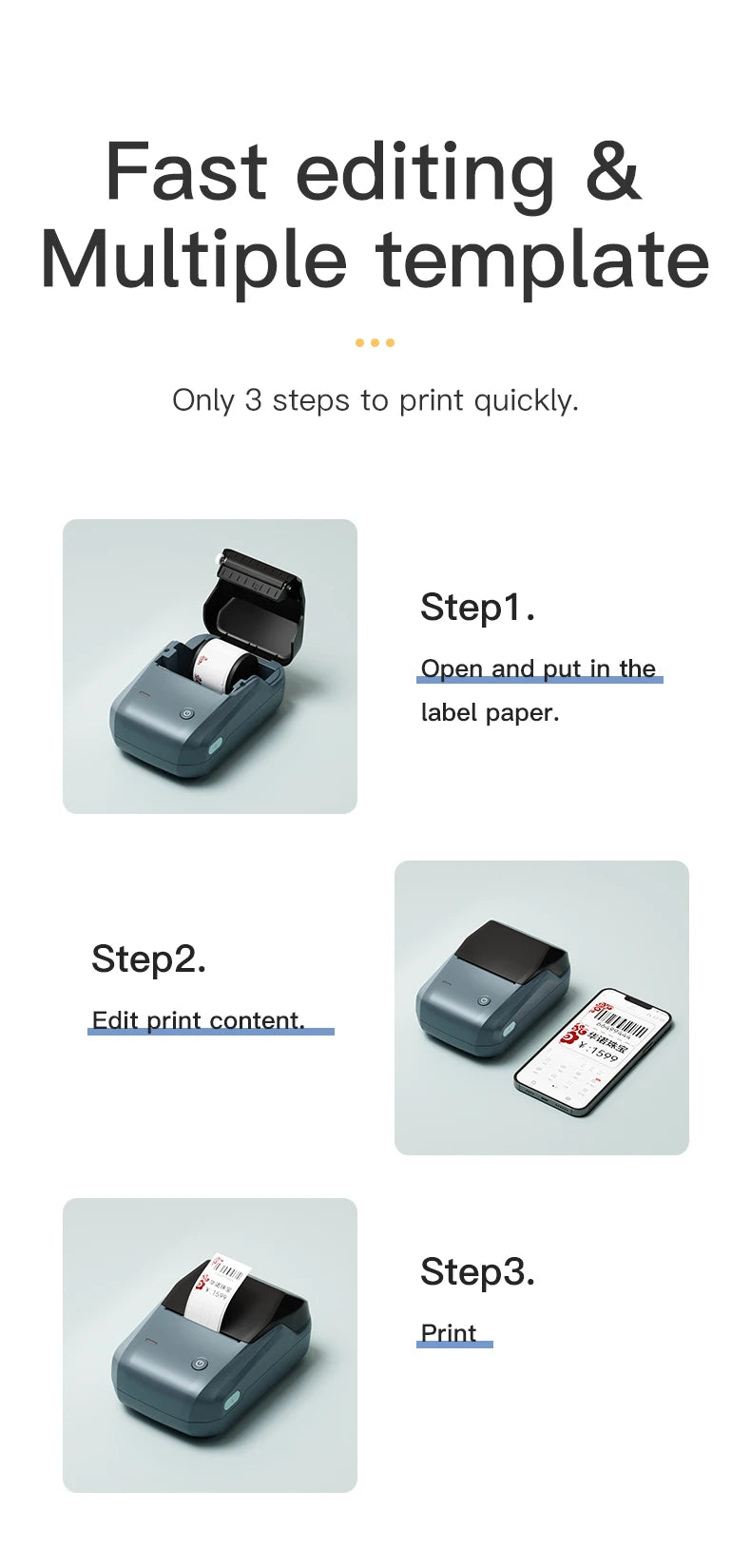 Niimbot B1 Portable Thermal Self-adhesive Labels Printer Mini Maker Pocket Printer Mobile Bluetooth Pocket Tag Price Machine NEW