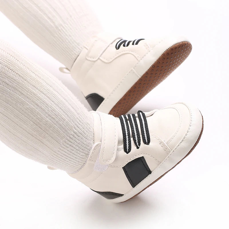 0-18 Months Infant Spring Shoe Newborn Infant Girls and Boys Recreational Baptism Non-Slip Walking Shoe White Soft-soled Sneaker