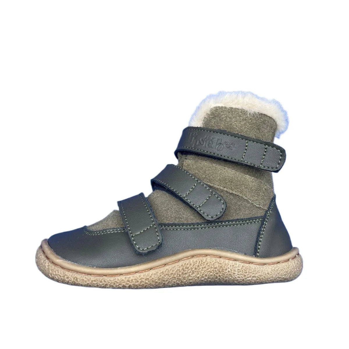 TipsieToes Top Brand Barefoot Genuine Leather Baby Toddler Girl Boy Kids Shoes For Fashion Winter Snow Boots 3 Straps Fur Inside