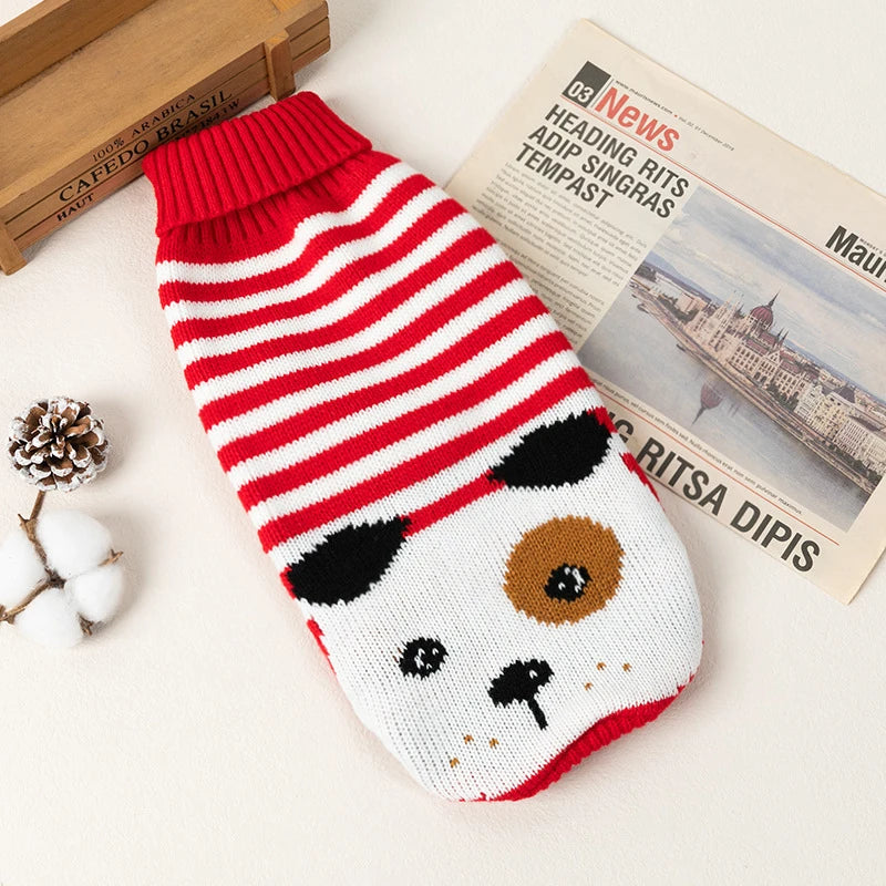 Christmas New Year Clothes for Cat Animal Print Breathable Pet Supplies Small Dog Sweater Keep Warm York Dog Winter Jacket