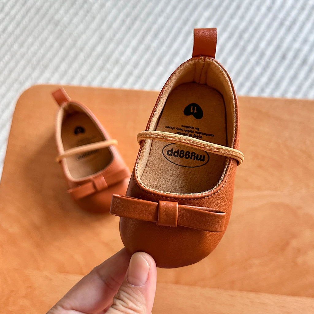 Infant Baby Girls Mary Jane Shoes Non-Slip Rubber Sole Ballet Slippers Princess Dress Wedding Shoes Newborn Crib Shoes First Wal