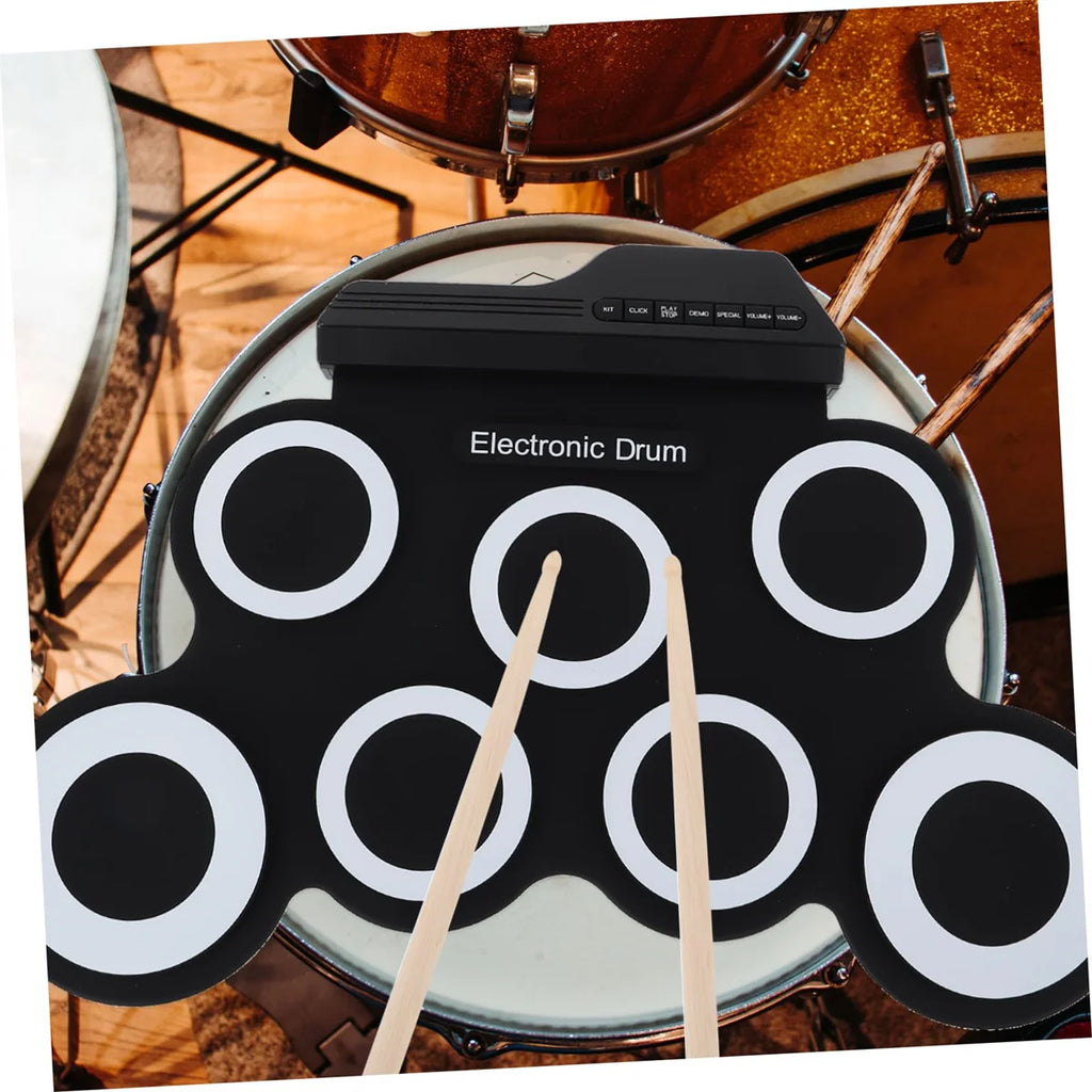 2022New Folding Silicone Hand Roll USB Electronic Drum Portable Practice Drums Pad Kit With Drumsticks Sustain Pedal