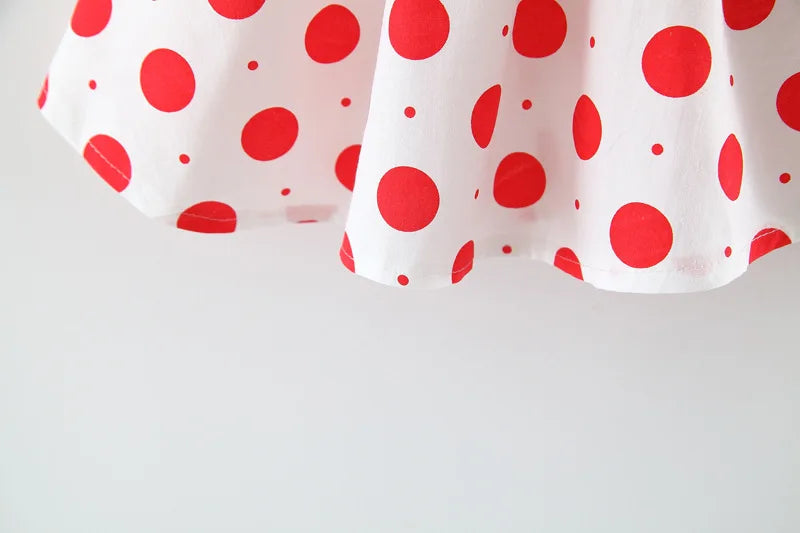 New Two-Piece Halter Strawberry Print Polka Dot Bloomers For Baby Girls Casual Summer Two-Piece Sweet Princess Dress