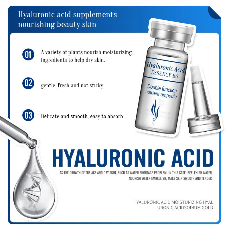 BIOAQUA 5ml Facial Hyaluronic Acid Vitamins C Essence Moisturizing Hydration Skin Rejuvenation Spa Skincare Beauty