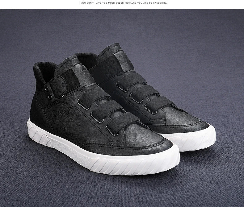 Retro High Top Men's Shoes Luxury Leather Casual Shoes Men British style Ankle Boots Comfortable Soft Men Sneakers New Moccasins