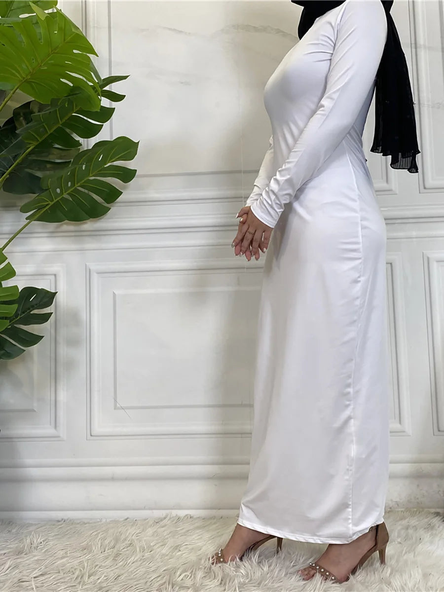 Muslim Middle East new fashion base solid color dress Dubai Turkey Arab elegant popular women's dress