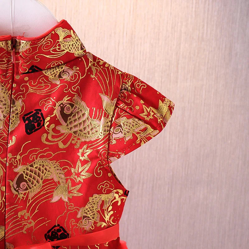 Vestido Girls Dresses Spring Summer Children's Chinese Style Dress Kids Cheongsam Princess Dresses for Girls Baby Tutu Clothing
