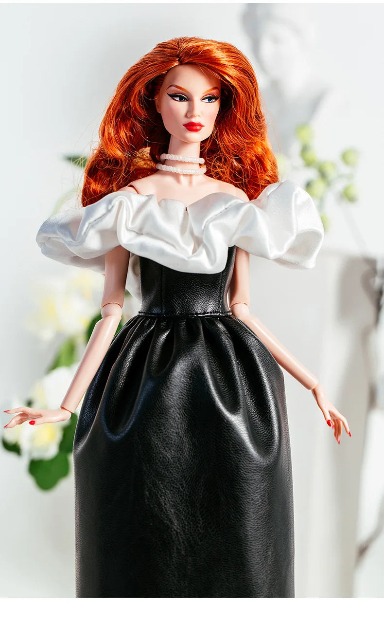Gorgeous dress gown clothing / black clothes set + shoes / 1/6 Doll clothes suit outfit for 30cm Xinyi FR ST PP BB Doll