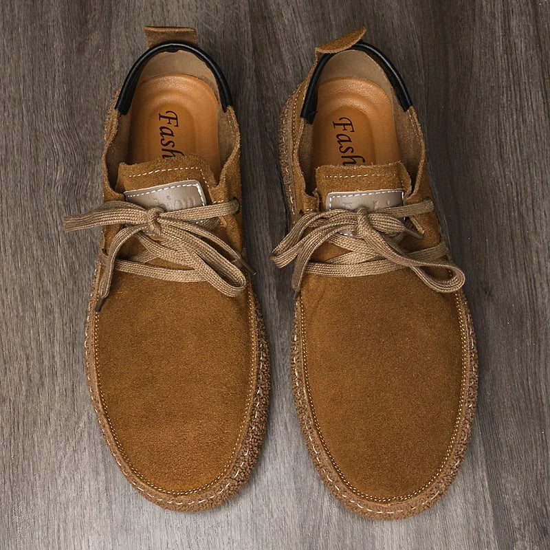 2025 Men's Fashion Leather Shoes High Gloss Suede Autumn Winter Business Casual Shoes Soft Lining Comfortable Shoes Size 38-45