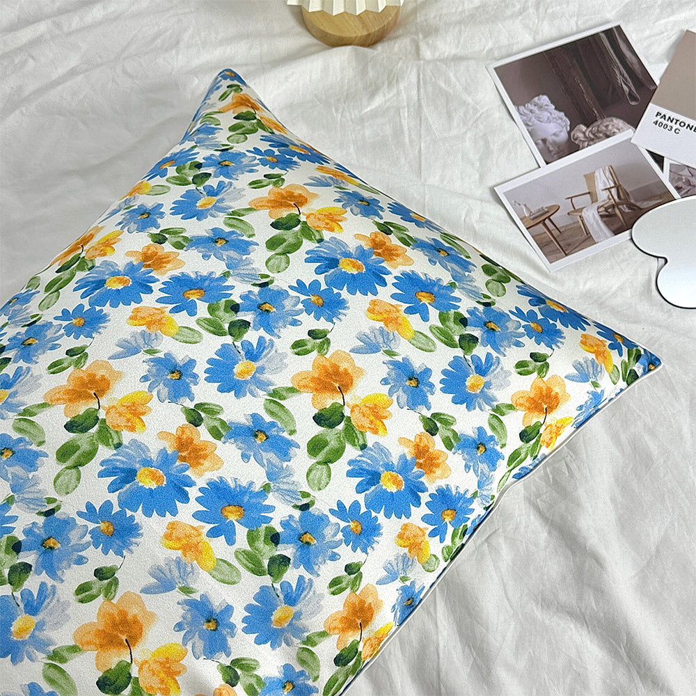 25 Momme Pure Natural Silk Pillow Case Envelope Design Printed Pillow Case Skincare Smooth Single sided Mulberry Silk Pillowcase
