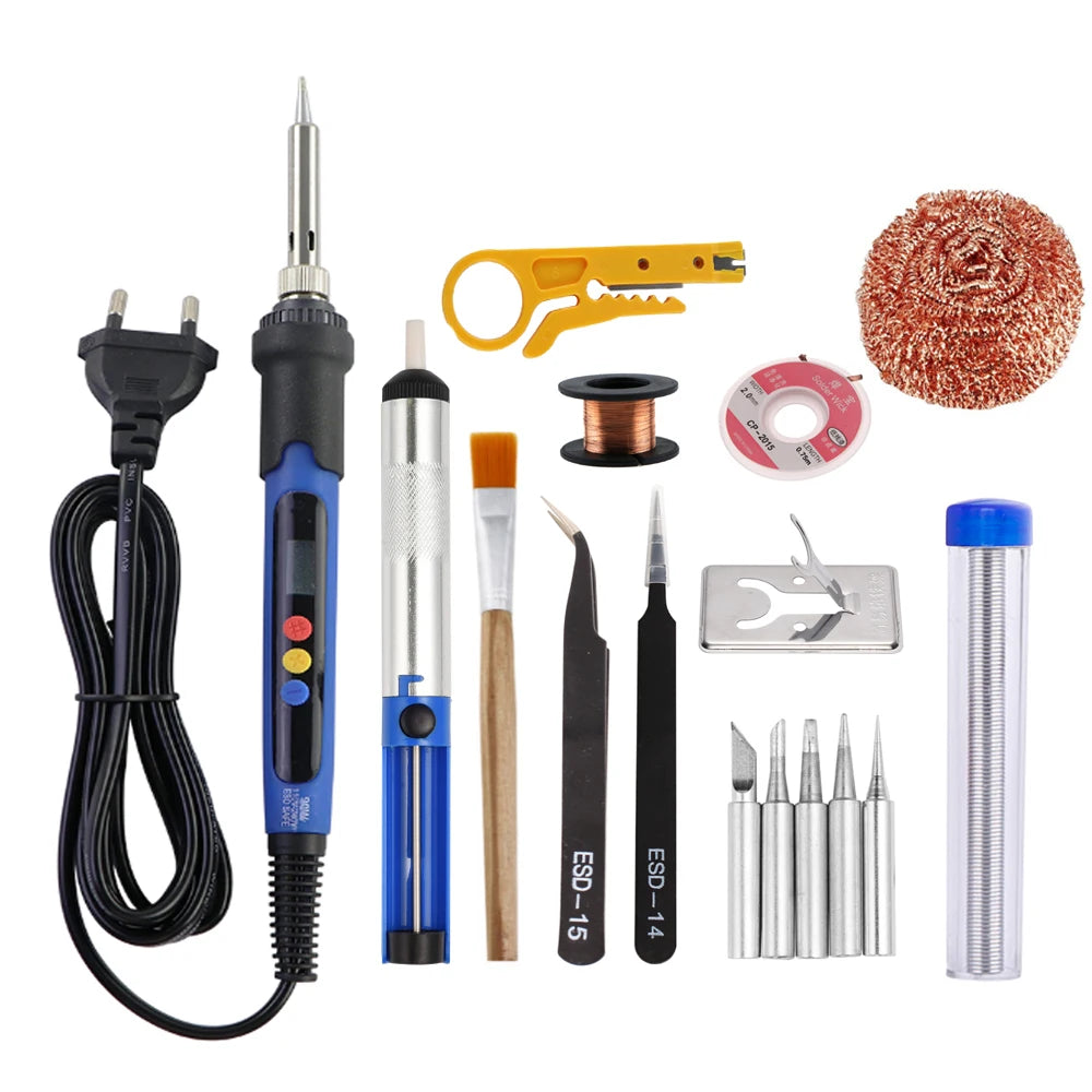 90W Digital Electric Soldering Iron Set With Adjustable Temperature Fast Heat Electronic Repair Tool With Soldering Iron Head