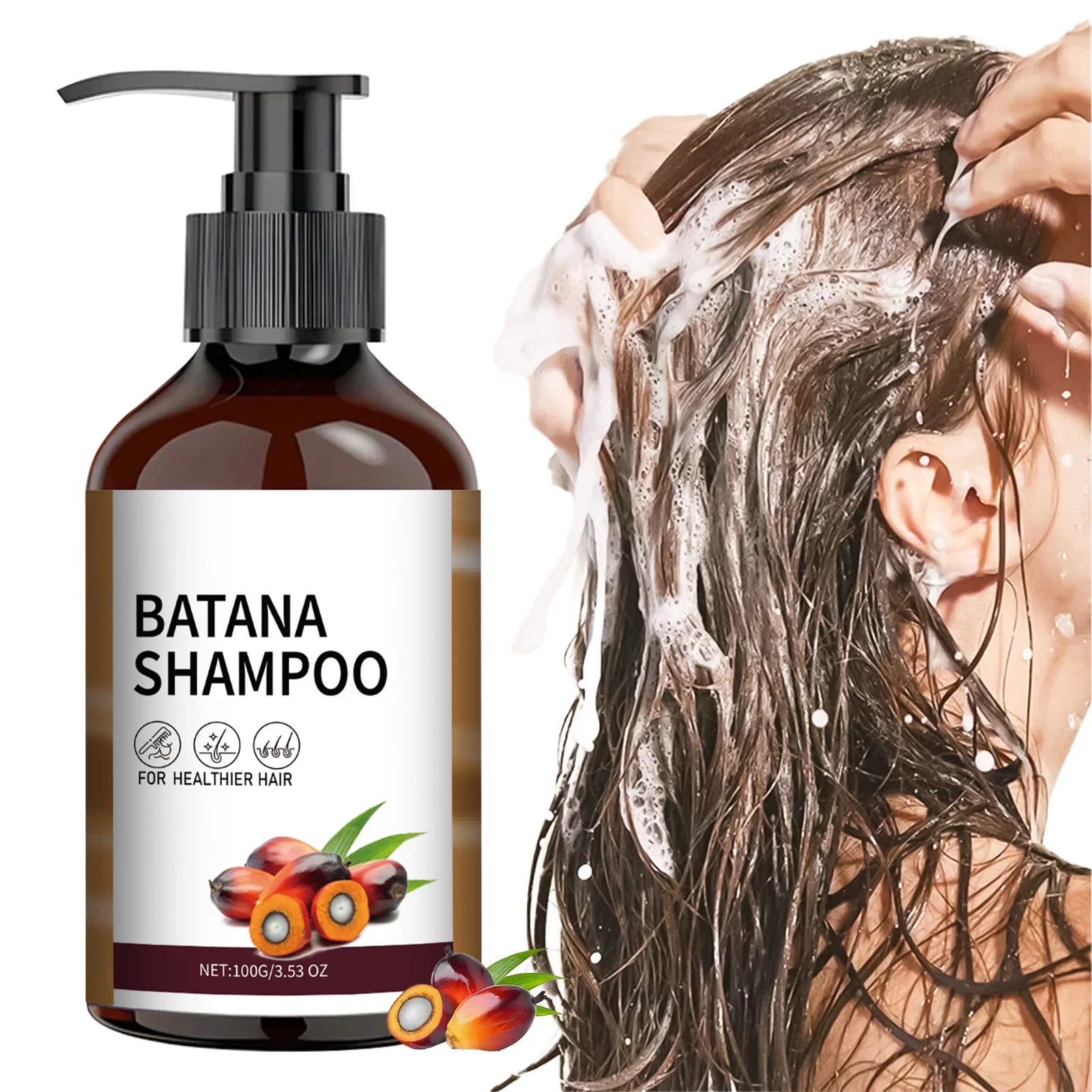 100ML Batana Oil Shampoo Deep Moisturizing Smooth Thick Hair Growth for  Anti Frizz Anti Hair Loss Damaged Hair Keratin Care