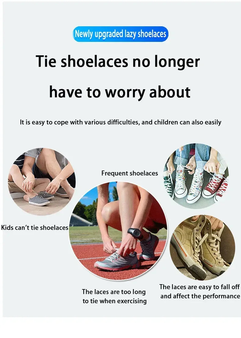 8MM No Tie Shoe Laces Press Lock Shoelaces Without Ties Elastic Laces Sneaker No Tie Shoelaces for Shoe Accessories Lacci Scarpe