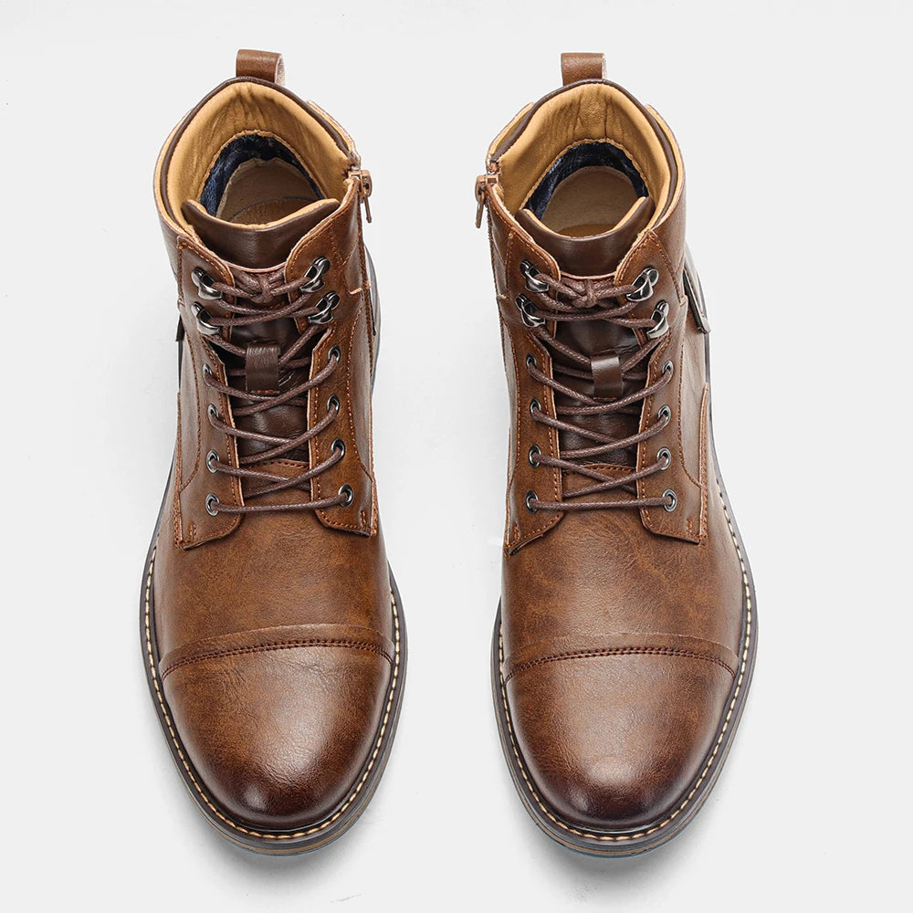 American Style Men Boots  Brand 2025 New Fashion Comfortable Ankle Boots Leather #613