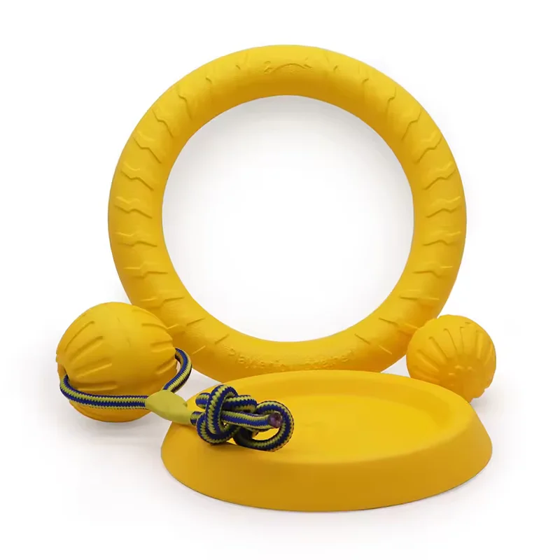 Dog Toy Bite Resistant Circular Frisbee Pet Toy Outdoor Dog Training Rope Toy Ball Grinding Teeth Pet Products Interactive Toy