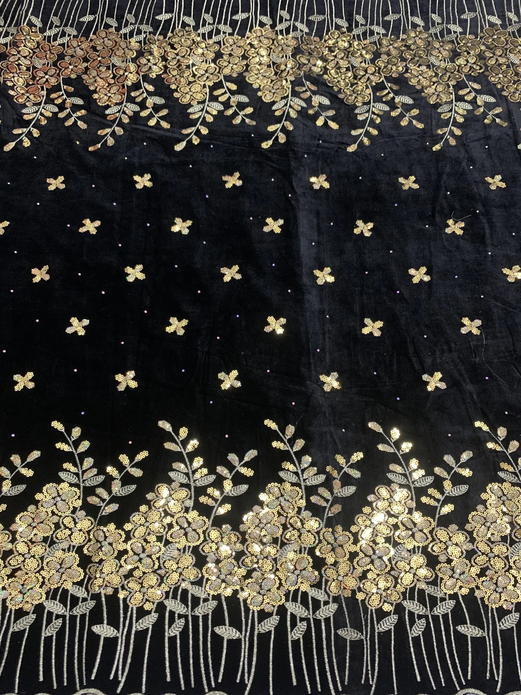 2023 New African Velvet Lace Fabric 5 Yards High Quality Wedding Dress Luxury Sequins Embroidery Nigerian Lace Fabric