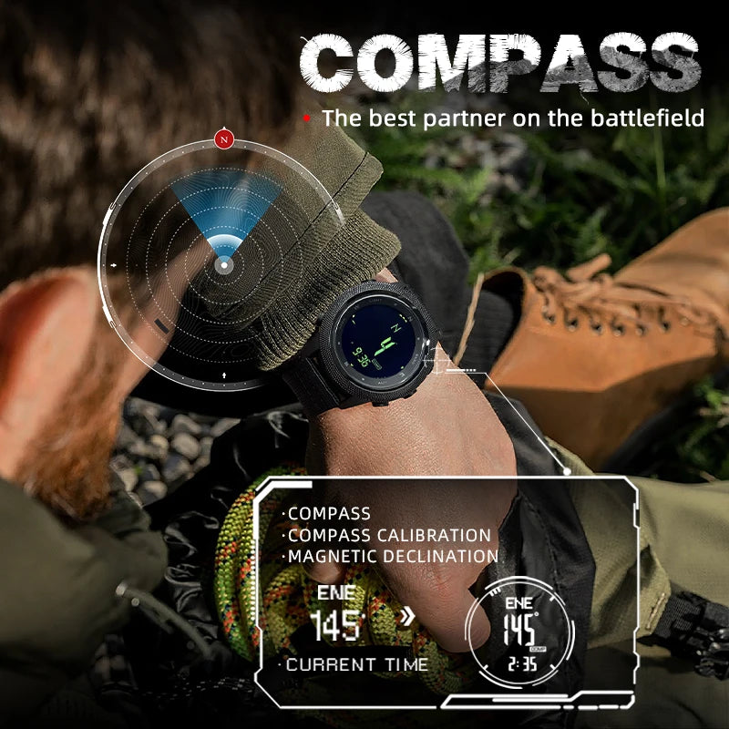 NORTH EDGE Smart Watch For Men Altimeter Barometer Thermometer Compass Military Digital Clock Outdoor Smartwatch Waterproof 50m